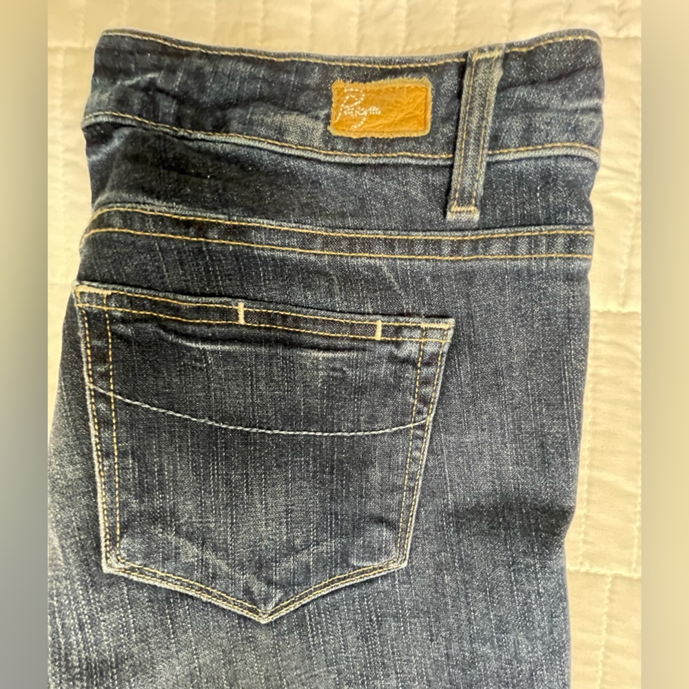 Paige Jimmy Jimmy Denim Cutoff Med to High Rise Shorts Raw Hem Blue Size 27 - Picture 4 of 8